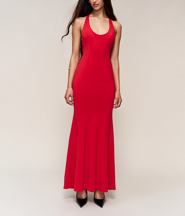 Womens Scarf Open Neck Dress