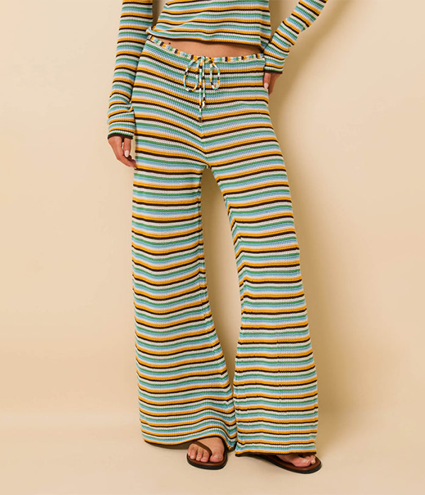 Womens Ayden Pant in Multicolor Stripe