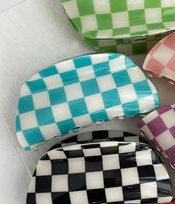 Womens Alo Checkered Hair Claw