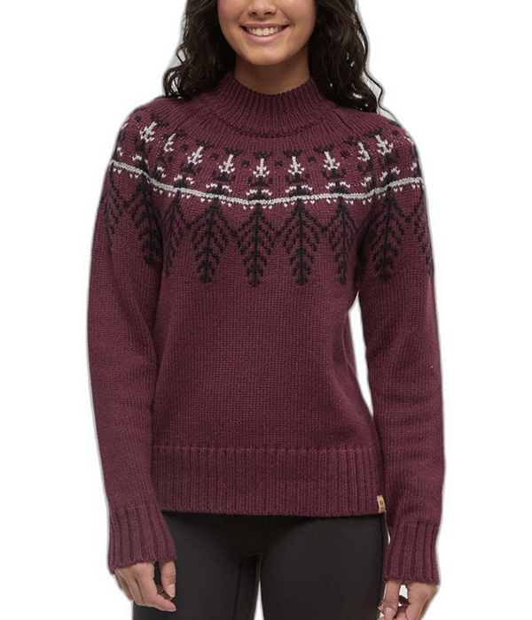 Womens Highline Wool Intarsia Sweater