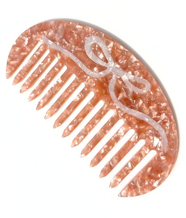 Hand-Painted Ballet Bow Gua Sha Treatment Hair Comb
