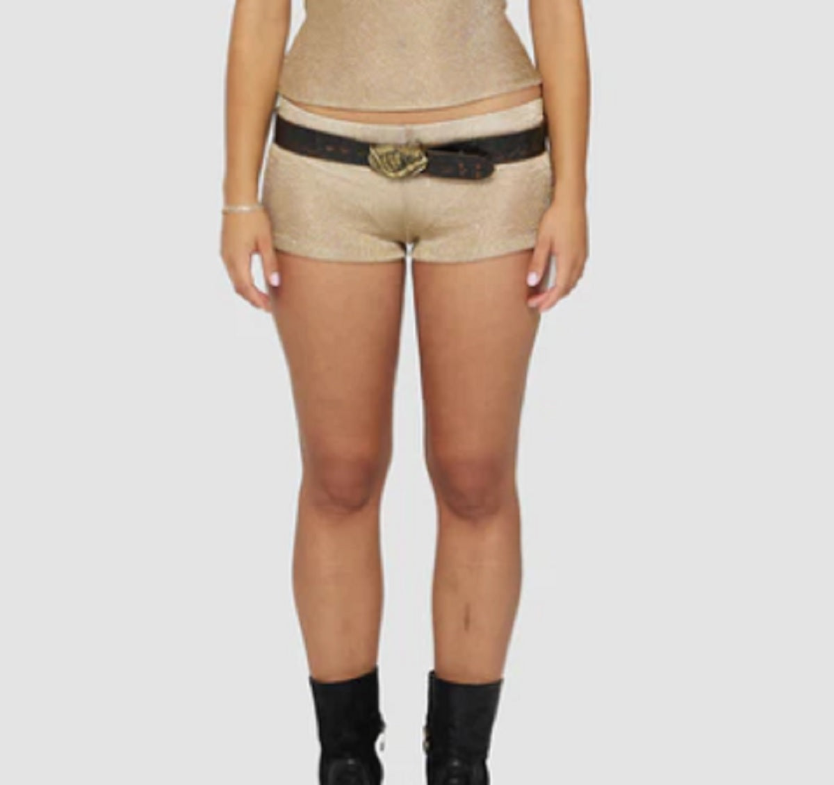 Womens Hallie Shorts in Gold