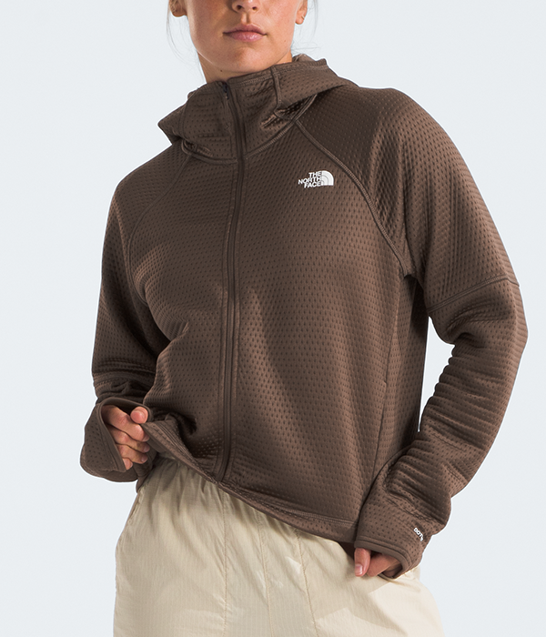 Womens Dotknit Thermal Full Zip Hoodie F24