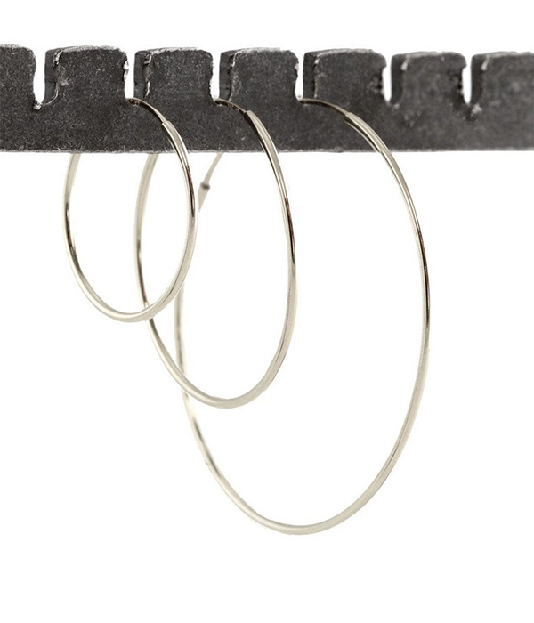 Womens Featherweight Hoop Earrings - Sterling Silver - 33mm