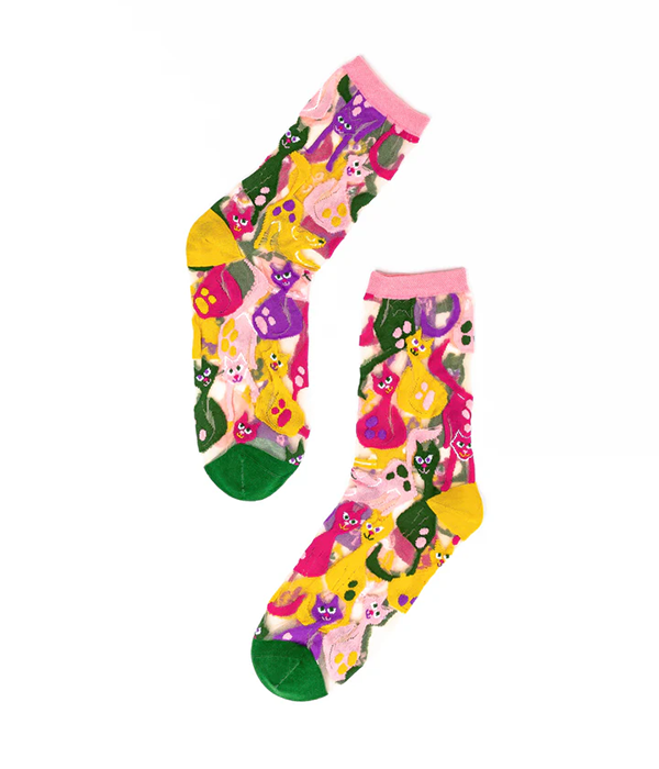 Womens Dopamine Cats Sheet Sock