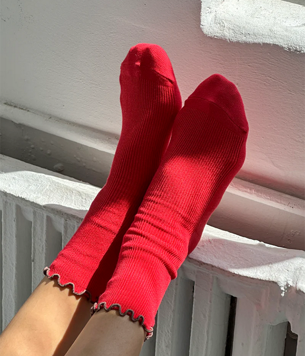 Womens Ruffled Modal Socks