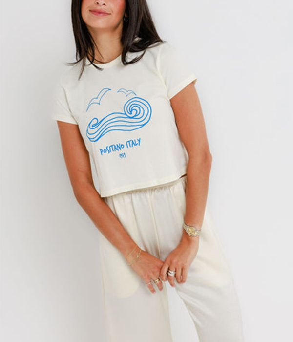 Womens Positano Italy - Tiny Tee in Off White