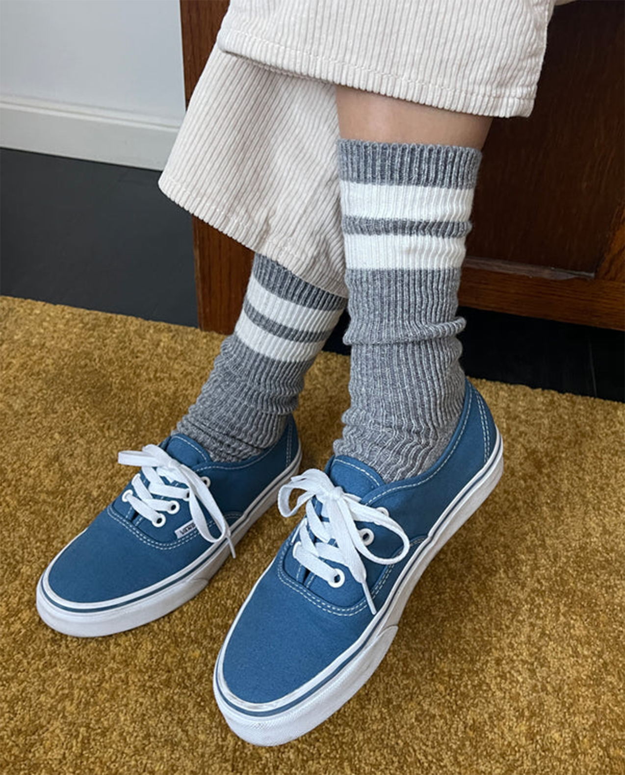Le Bon Womens Grandpa Varsity Socks