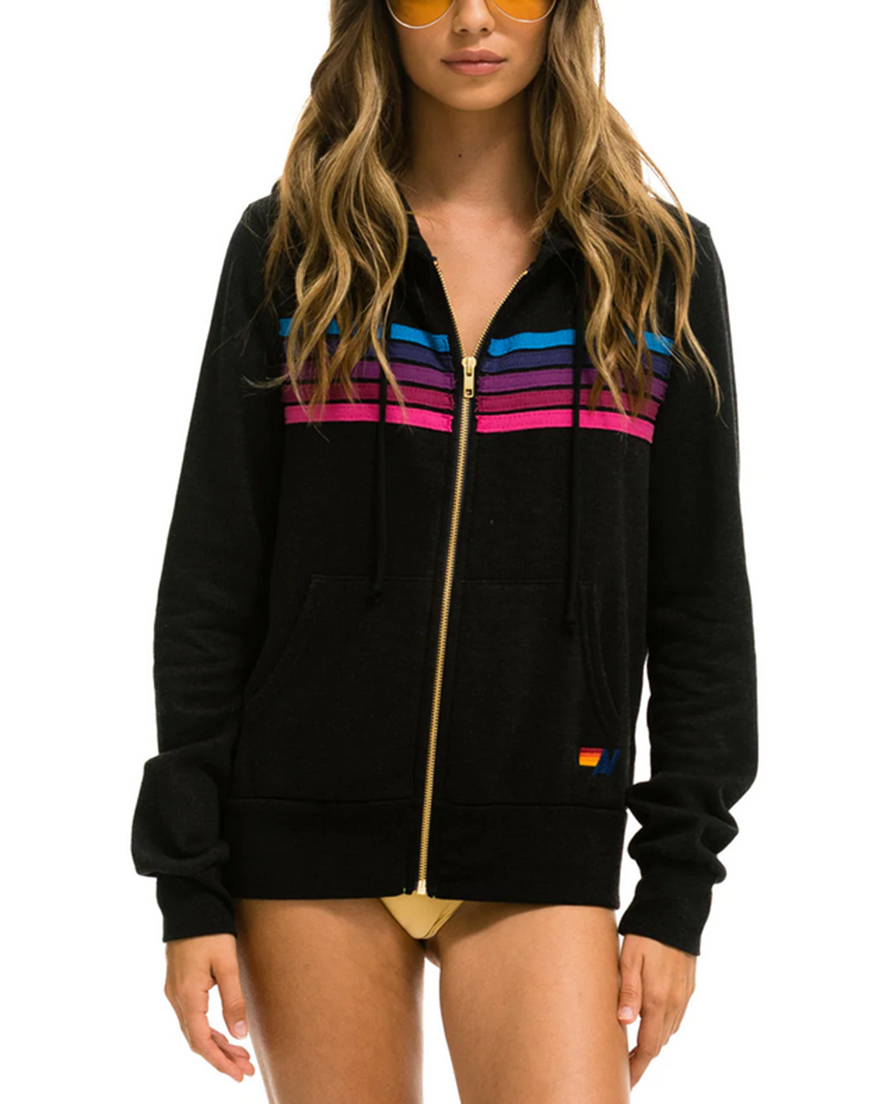 AVIATOR NATION 5 Stripe Zip Hoodie