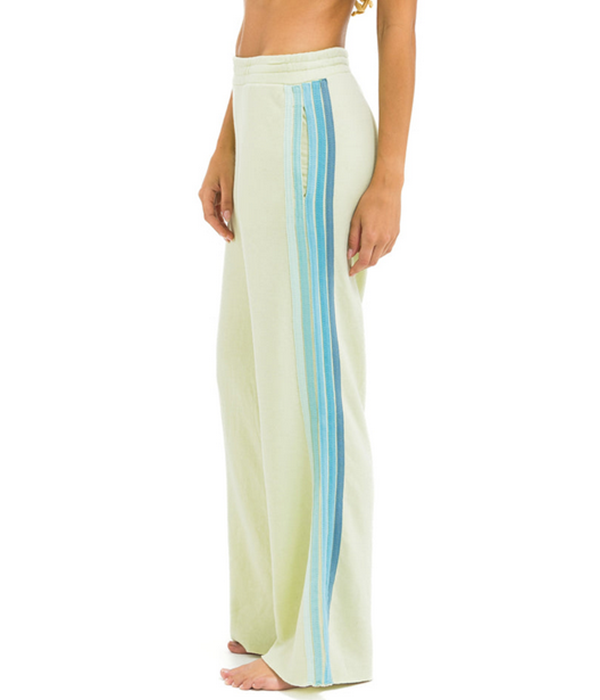 Womens 5 Stripe Wide Leg Pocket Sweatpant