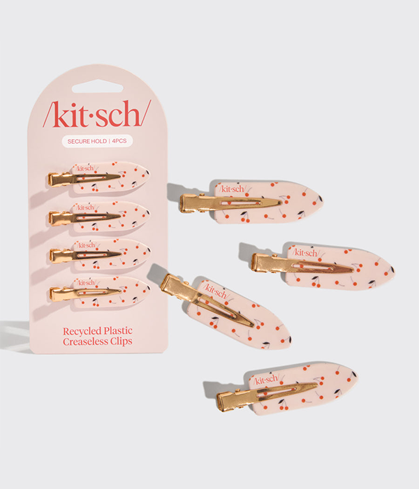 Recycled Plastic Creaseless Clips 4pc Set- Cherry Print