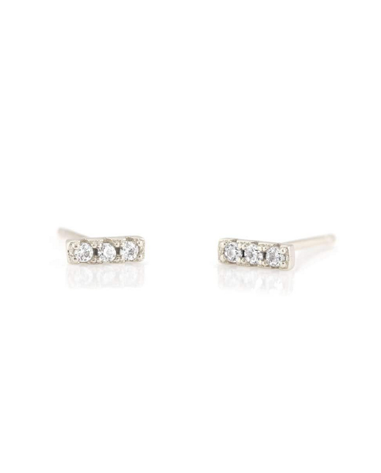 Dash Pave Stud Earrings Crystal