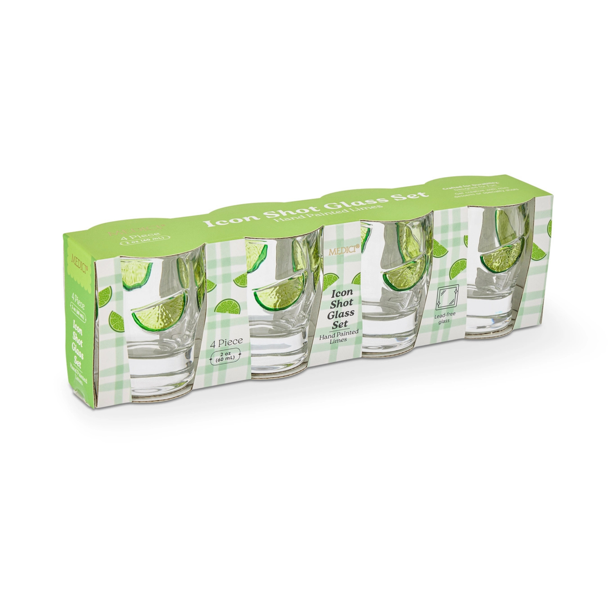 Core Home 4pk 2oz Icon Shot Glass - Lime-Lime