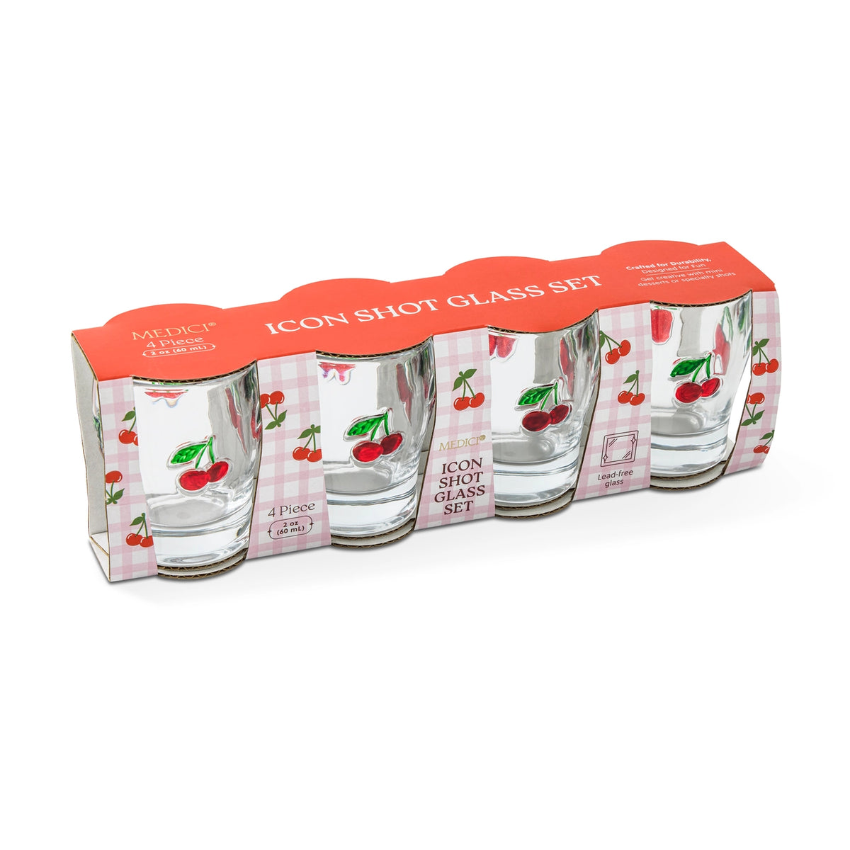 Core Home 4pk 2oz Icon Shot Glasses-Cherry