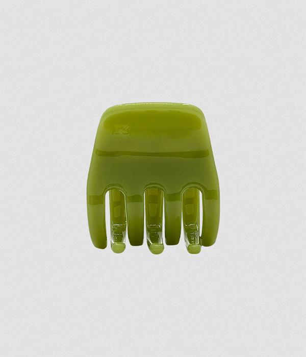 Small Hair Claw Clip â€” Olive with Gold Charm Ring