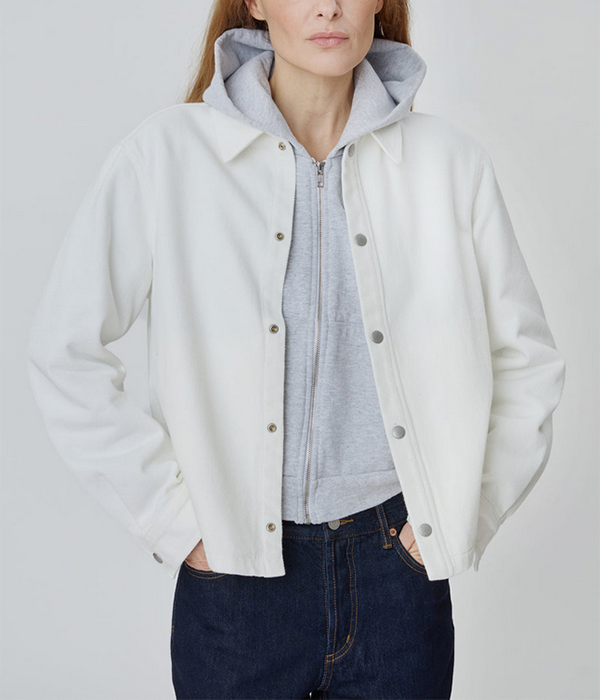 Womens Coach Jacket in Milk