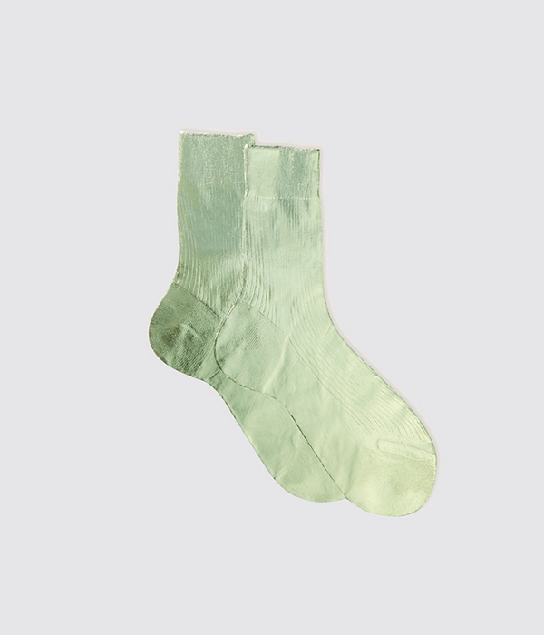Womens One Ribbed Laminated Sock