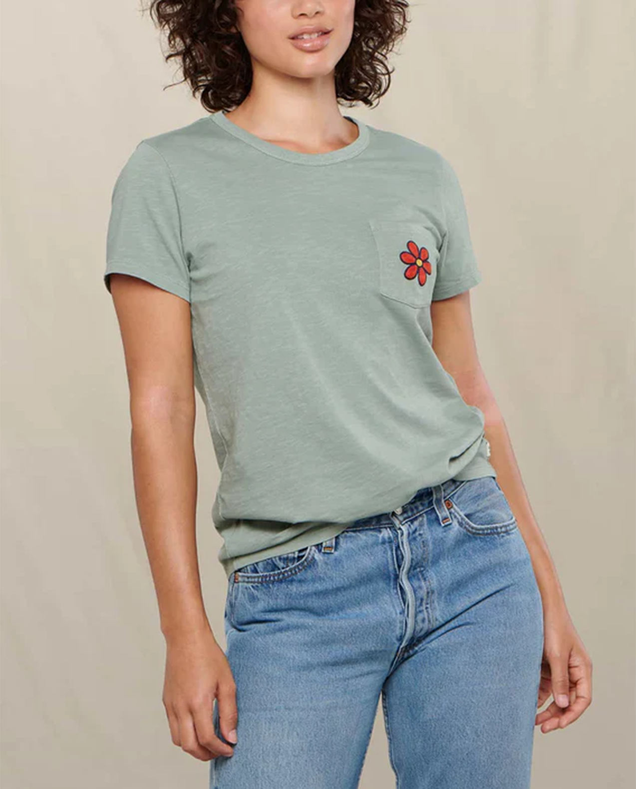 Womens Primo SS Crew Embroidered