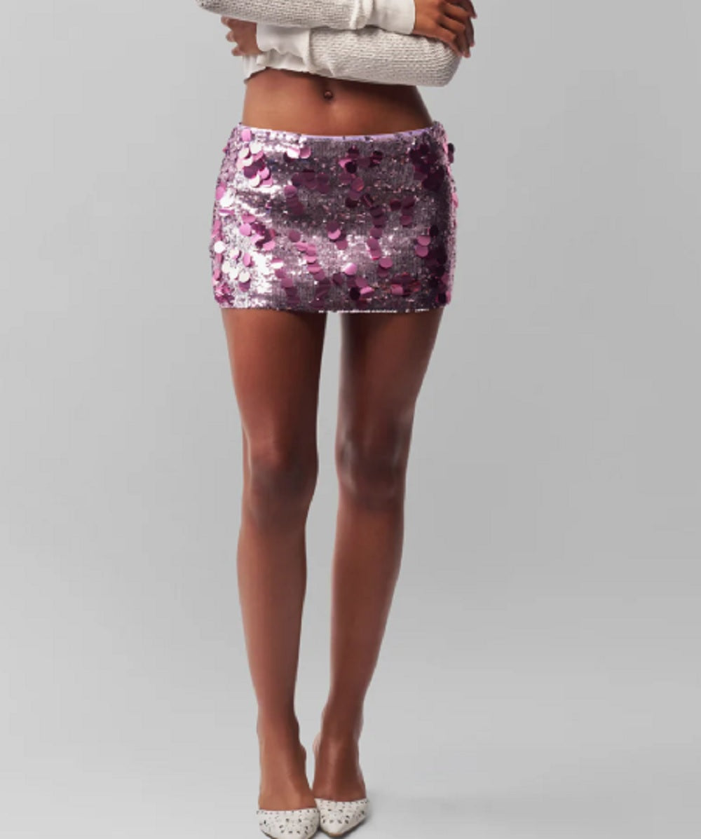 Womens Low Rise Paillette Skirt A