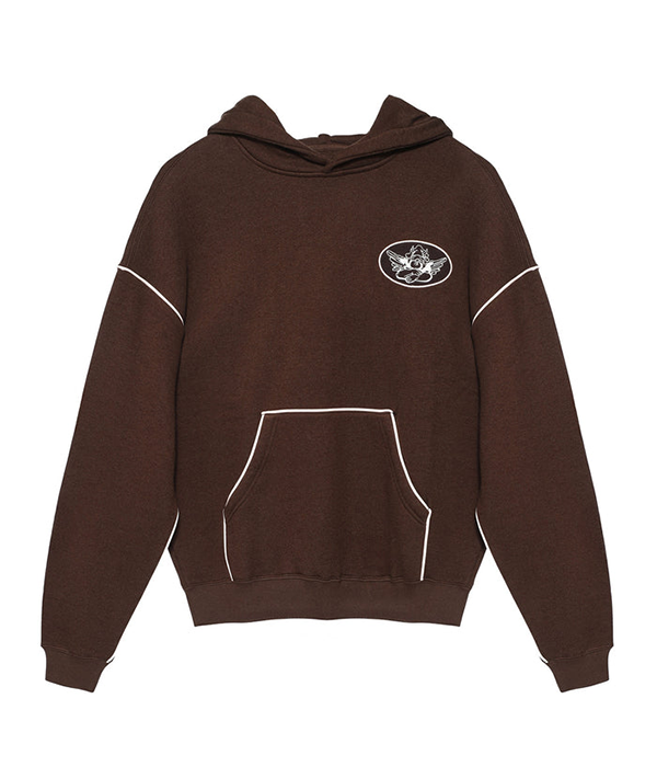 Womens Lasso'd Up Racer Hoodie in Chocolate