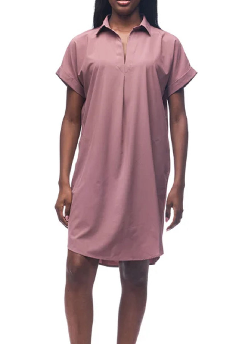 Womens Frivol Knee Length Short Sleeve Shirt Dress S25