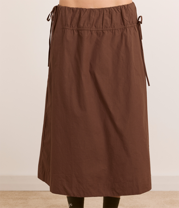 Womens Caspia Volume Midi Skirt - Choc