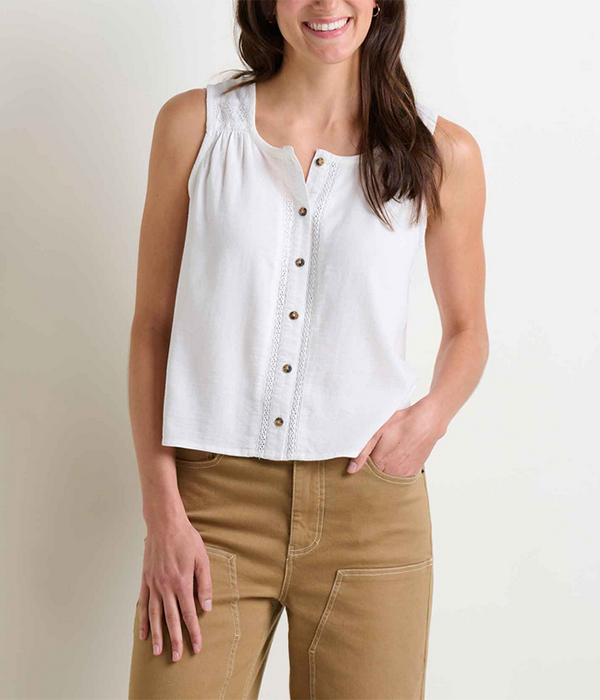 Womens Manzana Button Front Tank