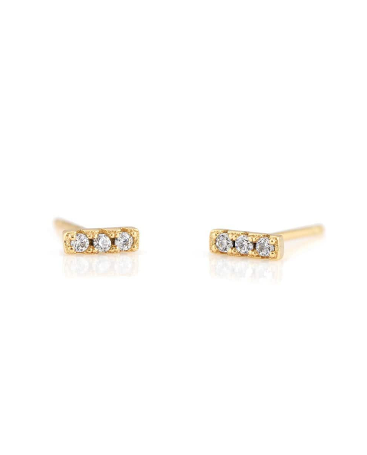 Dash Pave Stud Earrings Crystal