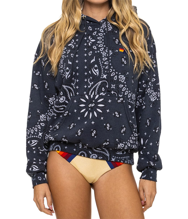 Womens Bandana Pullover Hoodie Relaxed