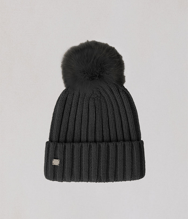 Womens Amalie Knit Hat With Removable POMPOM