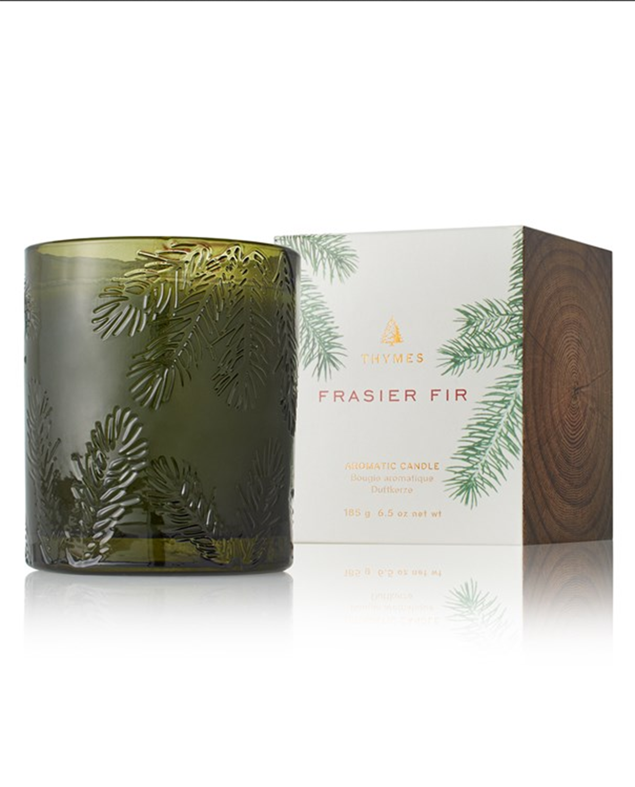 Frasier Fir Poured Candle, Molded Green Glass