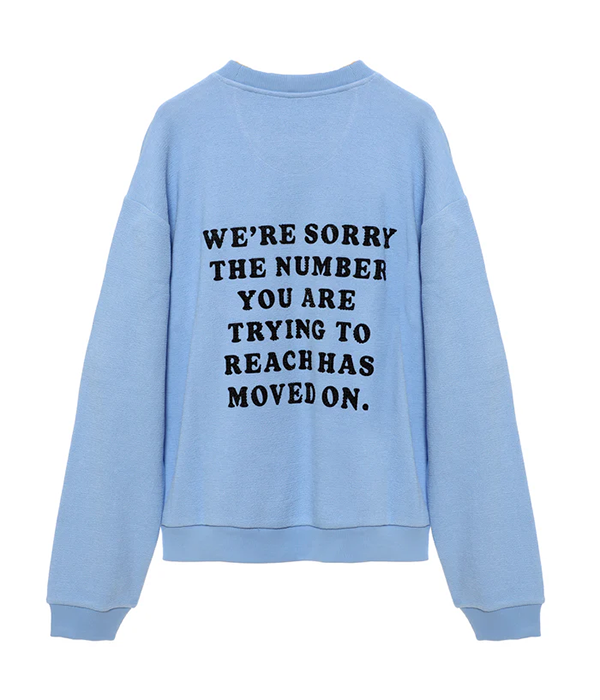 Womens Blue 1-800 Revamped Kara Crewneck (Rhinestones)