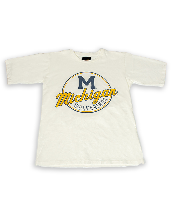 Womens Michigan Circle Logo Boyfriend Tee
