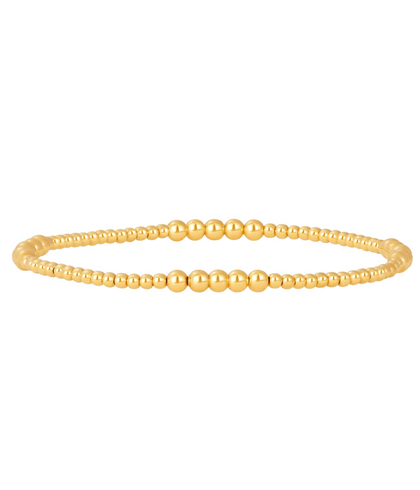 2 & 3mm Pattern Signature Bracelet - 6.75 / Yellow Gold
