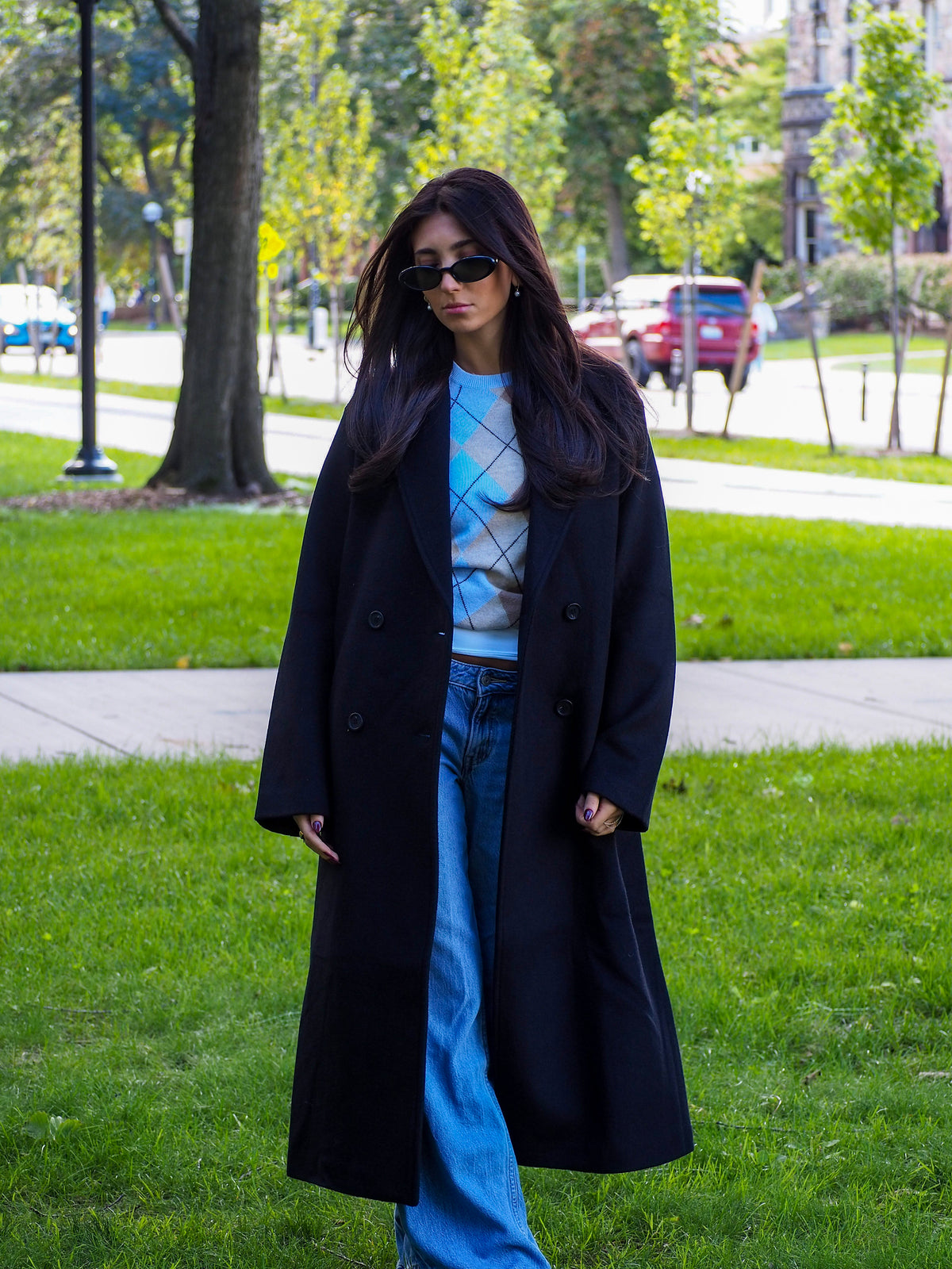 Womens Hudson Double Breast Midi Coat