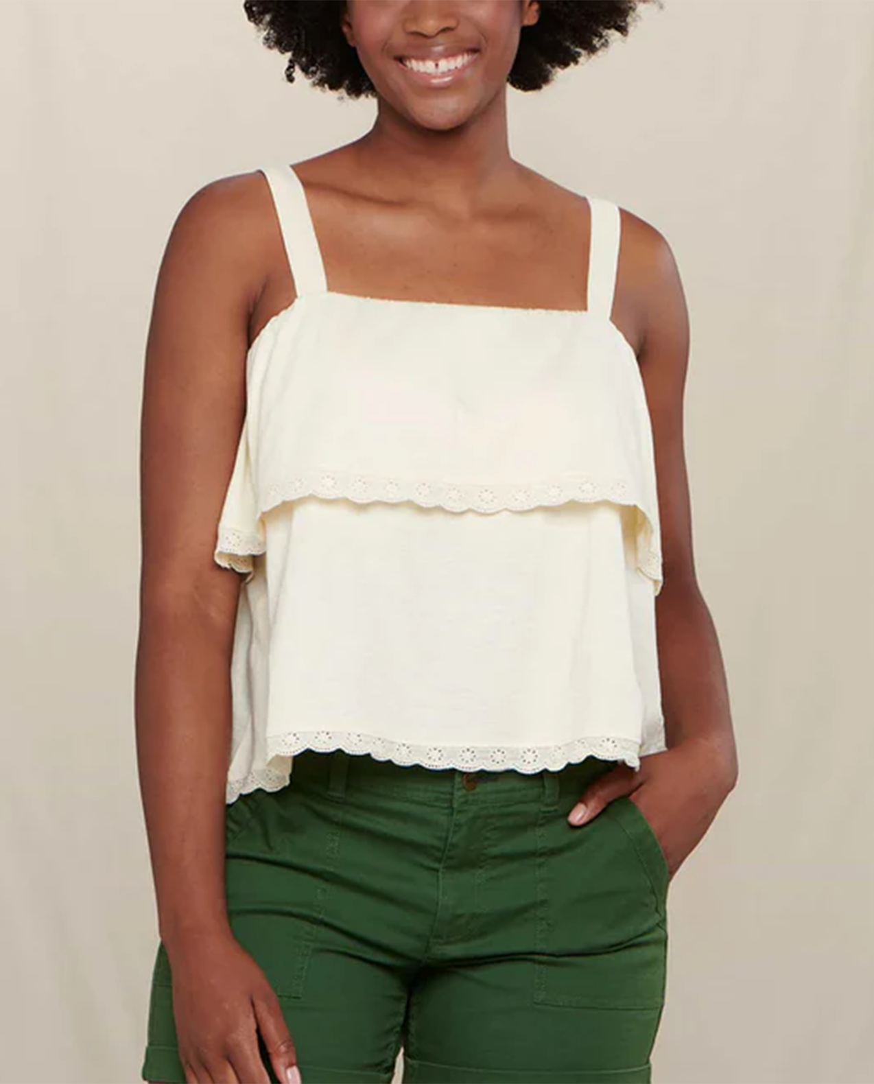 Womens Primo Tiered Eyelette Tank