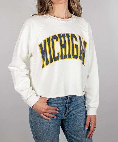Black Label Michigan Crop Crew Sweatshirt in BLMIC415A