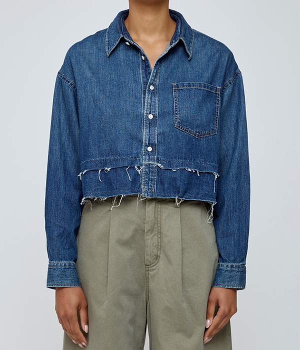 Womens MV Leipsic Tiered Shirt in Blue