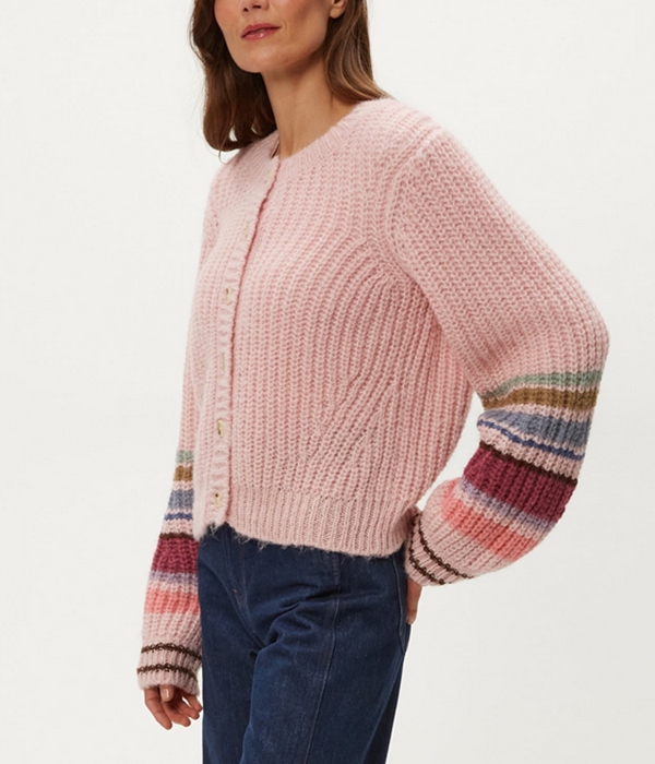Womens Lumi Striped Crew Cardi