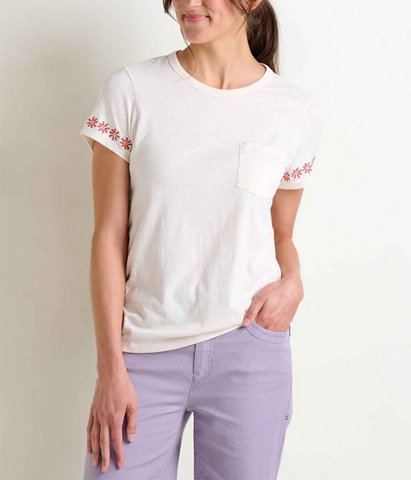 Womens Primo SS Crew Embroidered