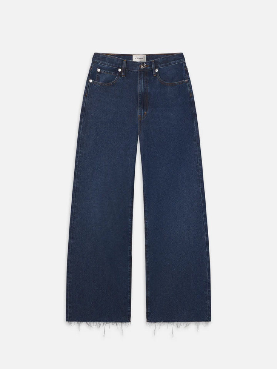 Womens Le Low Baggy Wide Leg Pant in Blindspot Raw Fray
