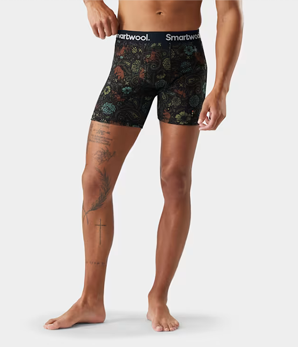 Mens Merino Print Boxer Brief Boxed