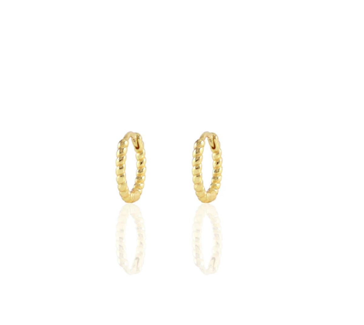 Twisted Hinged Huggie Hoop Earrings in 18K Gold Vermeil