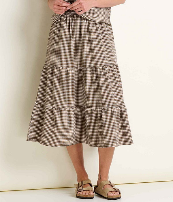 Womens Sunkissed Tiered Midi Skirt