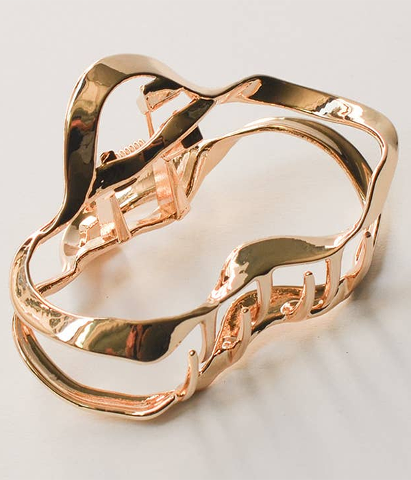 Womens Wave Hair Claw Clip | Gold