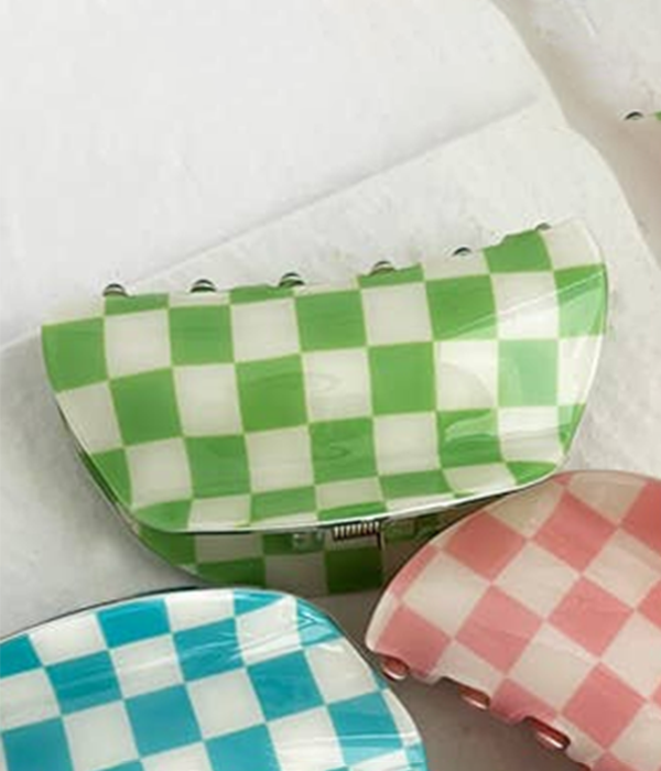 Womens Alo Checkered Hair Claw