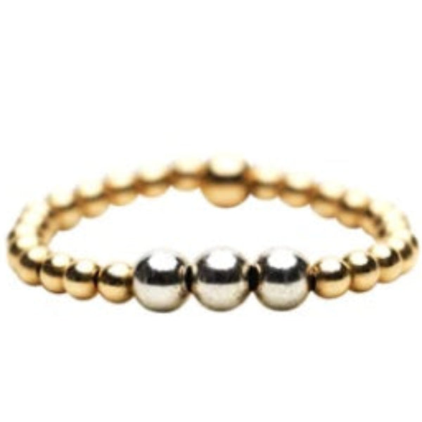 2mm Yellow Gold Filled Ring w/ 3mm Sterling Silver Mix - 8