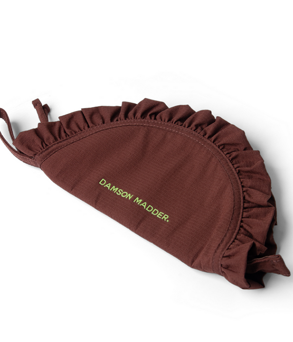 Womens Ruffle Half Moon Makeup Bag - Chocolate