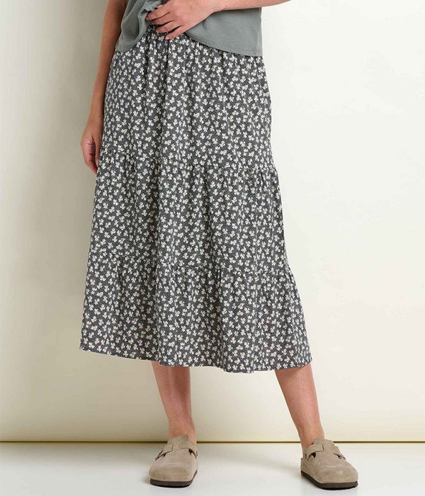 Womens Sunkissed Tiered Midi Skirt