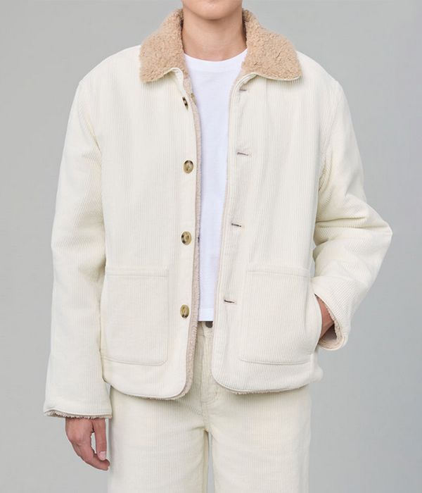 Womens Townes Jacket in Milk Corduroy